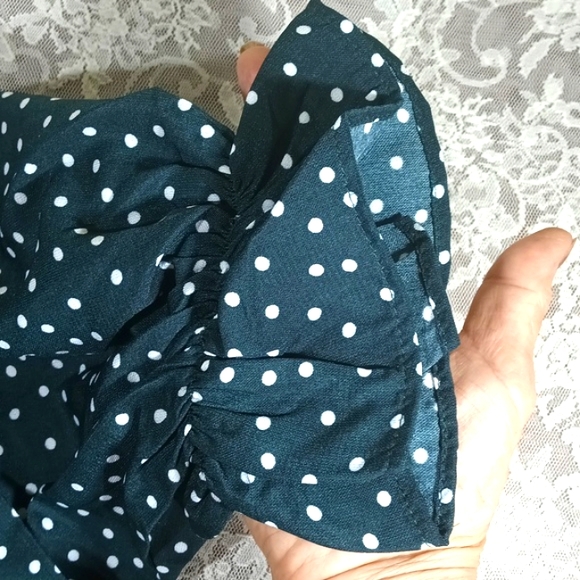 NWT Boohoo Plus Polka Dot Bardot Ruffle Playsuit Green& White Size 20 - Picture 11 of 16